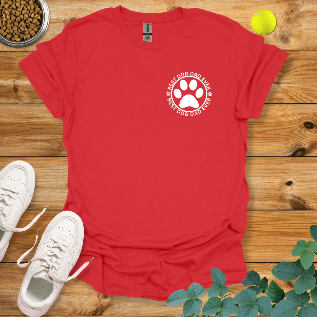 Best Dog Dad Ever Logo T-Shirt Red / S