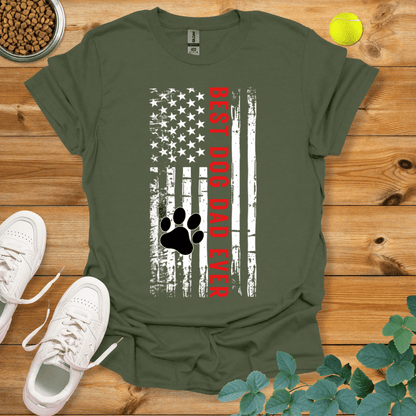 Best Dog Dad Ever T-Shirt Military Green / S