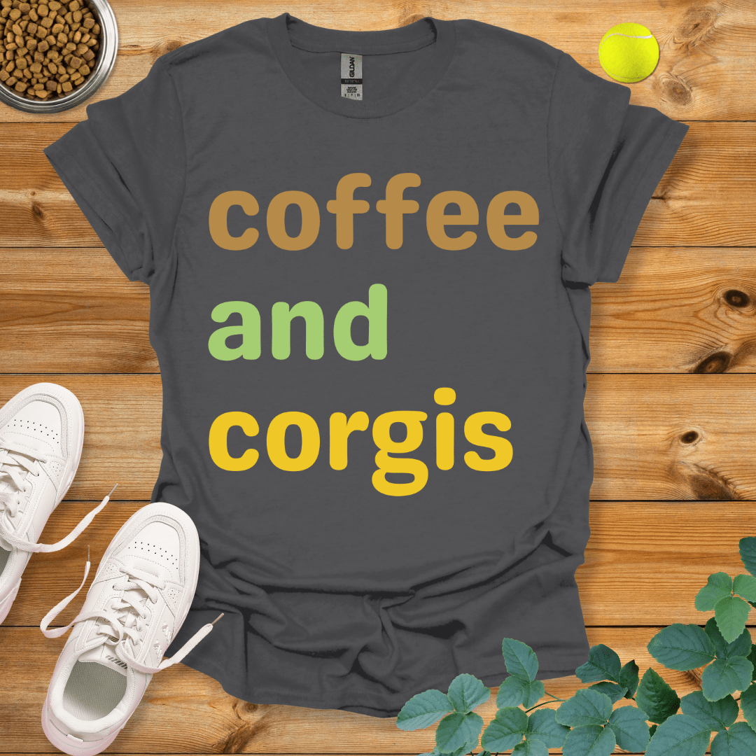 Coffee And Corgis T-Shirt Charcoal / S