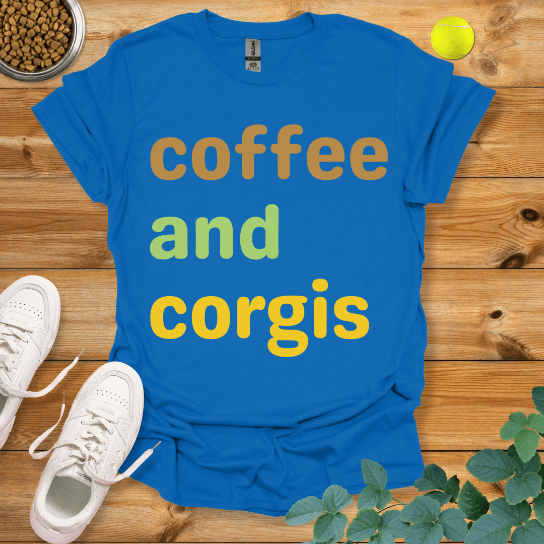 Coffee And Corgis T-Shirt Royal / S