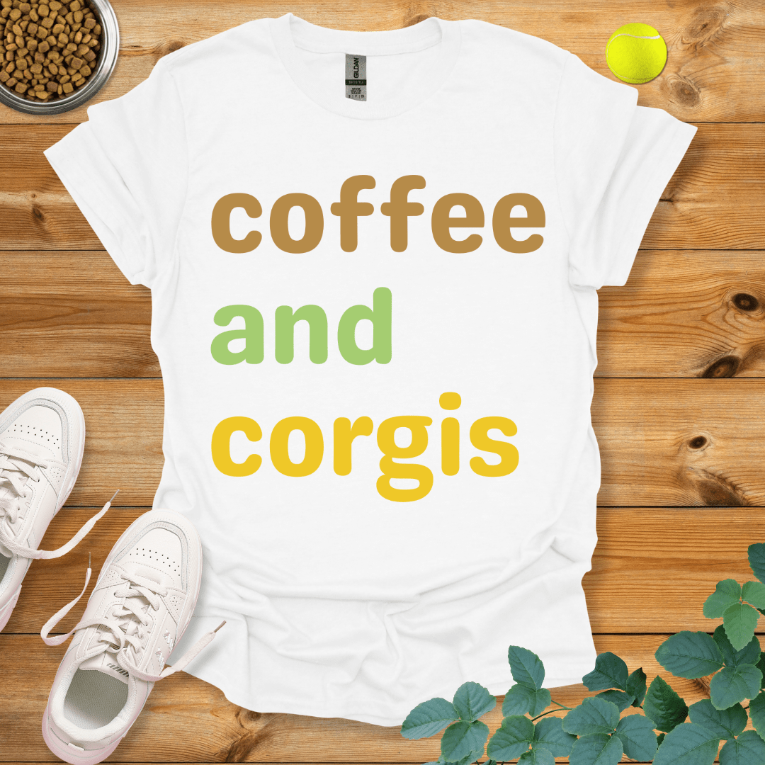 Coffee And Corgis T-Shirt White / S