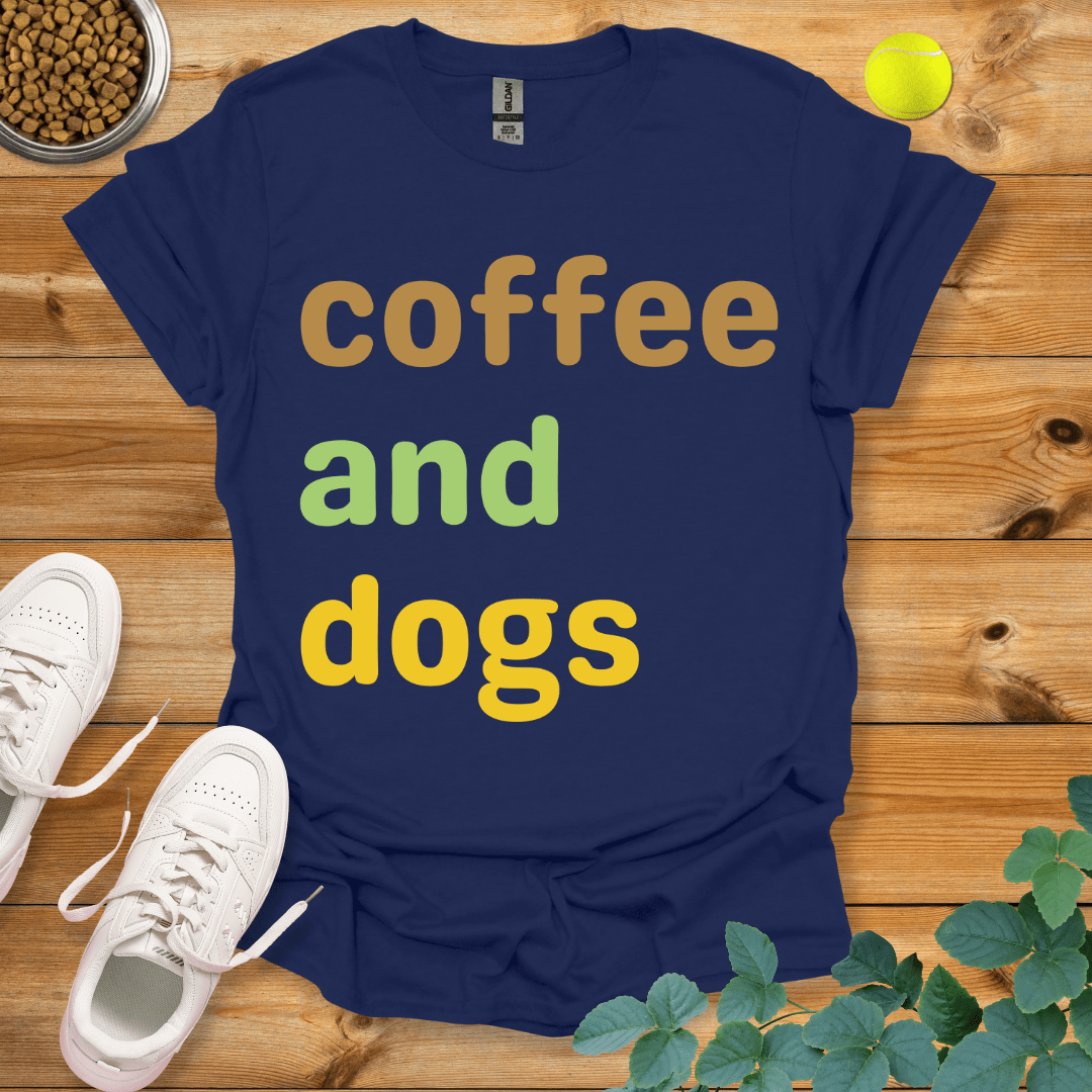 Coffee And Dogs T-Shirt Navy / S