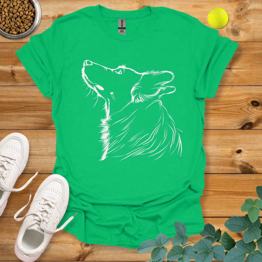 Corgi Drawing T-Shirt Irish Green / S