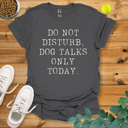 Do Not Disturb Dog Talks Only Today T-Shirt Charcoal / S