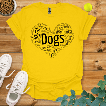 Dog Love Wordart T-Shirt Daisy / S