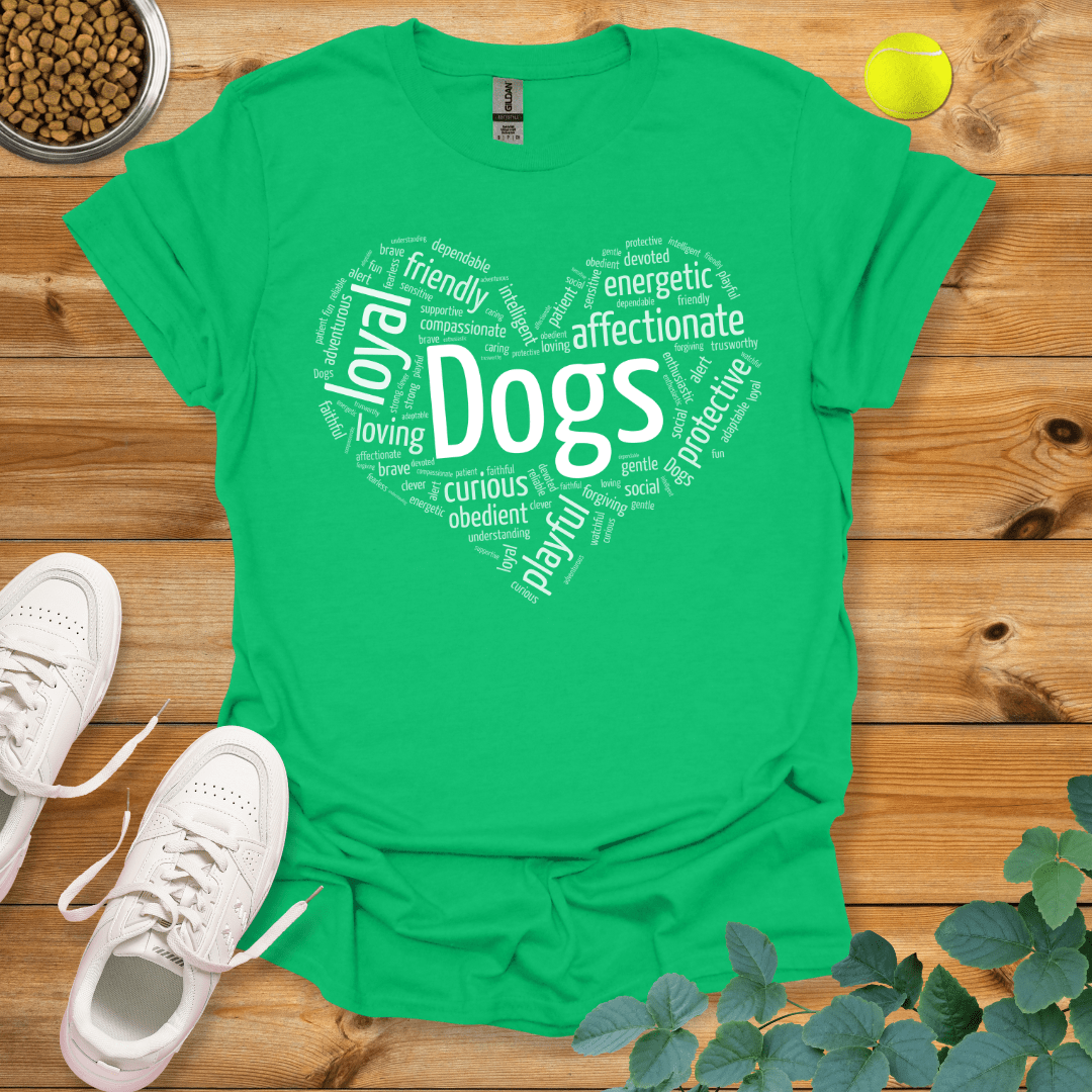 Dog Love Wordart T-Shirt Irish Green / S