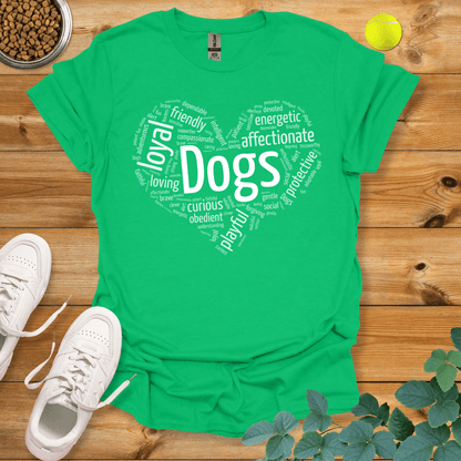 Dog Love Wordart T-Shirt Irish Green / S