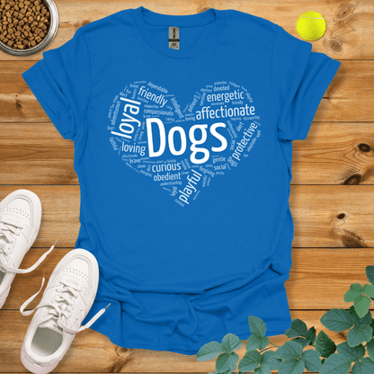 Dog Love Wordart T-Shirt Royal / S