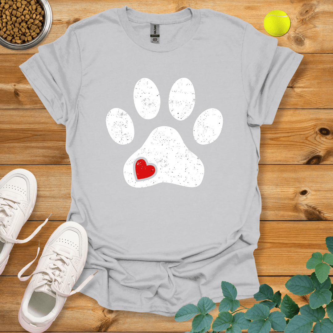 Dog Paw Love T-Shirt Ice Grey / S