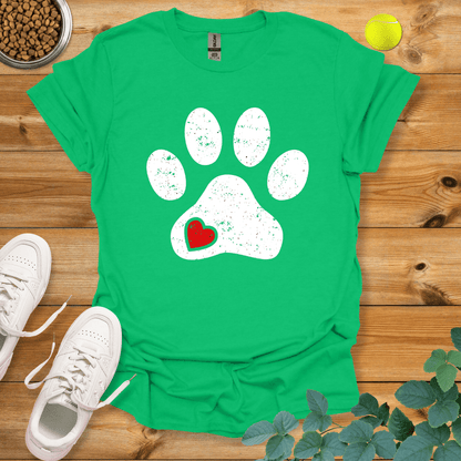 Dog Paw Love T-Shirt Irish Green / S