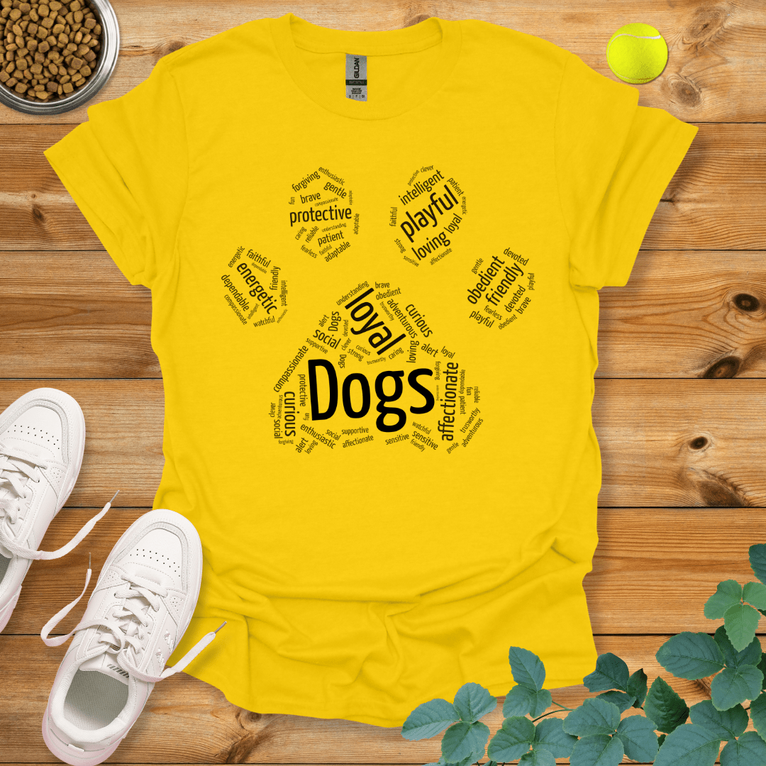 Dog Paw Wordart T-Shirt Daisy / S