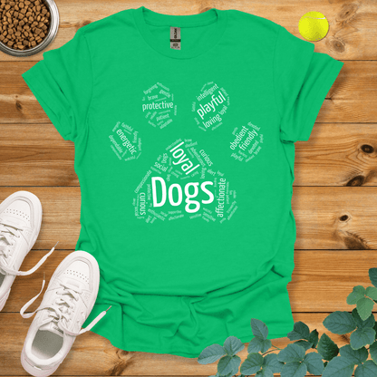 Dog Paw Wordart T-Shirt Irish Green / S