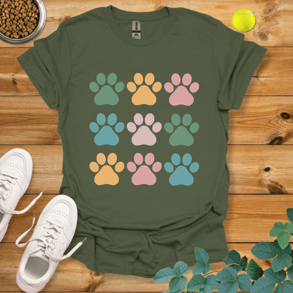 Dog Paws T-Shirt Military Green / S