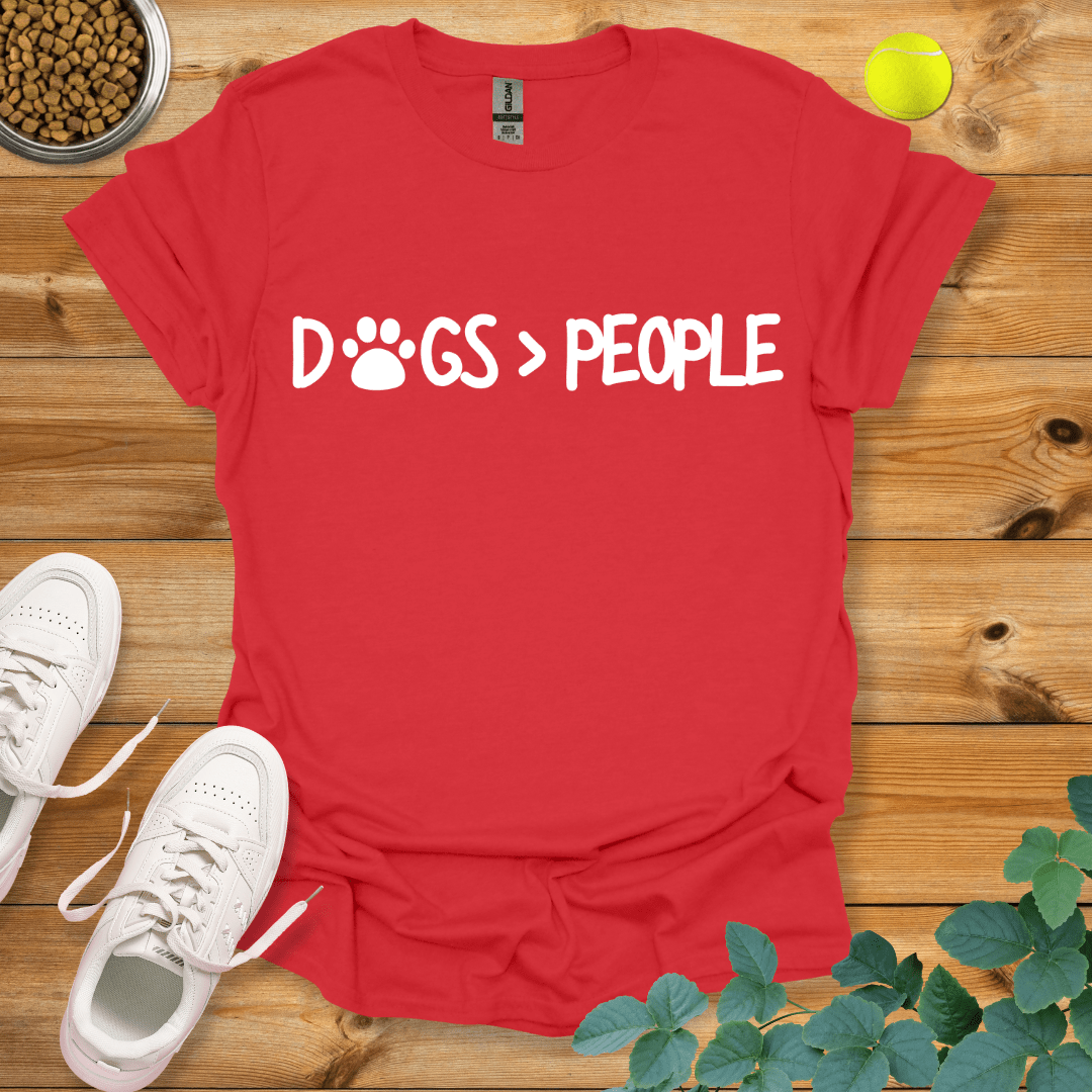 DOGS > PEOPLE T-Shirt Red / S