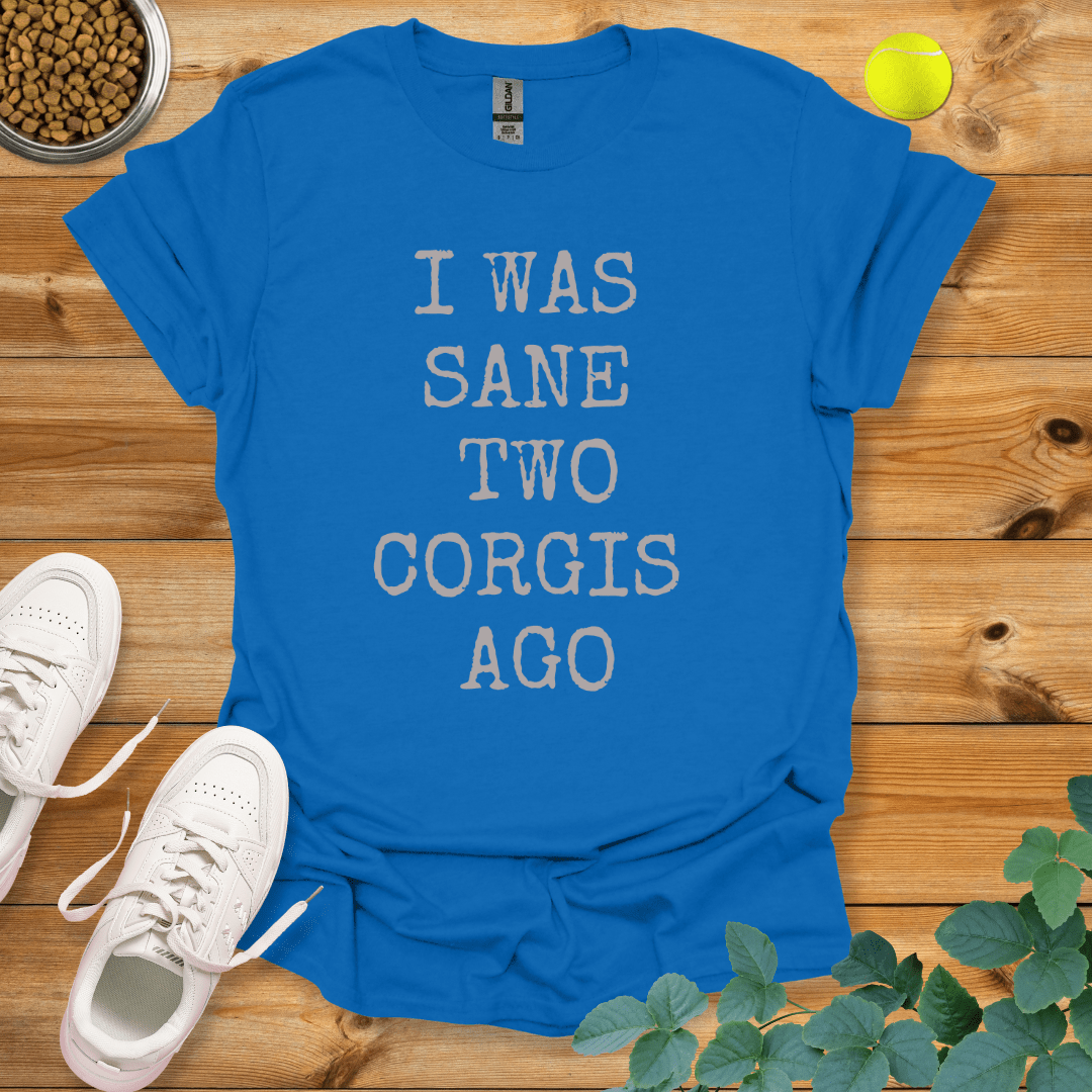 I Was Sane Two Corgis Ago T-Shirt Royal / S