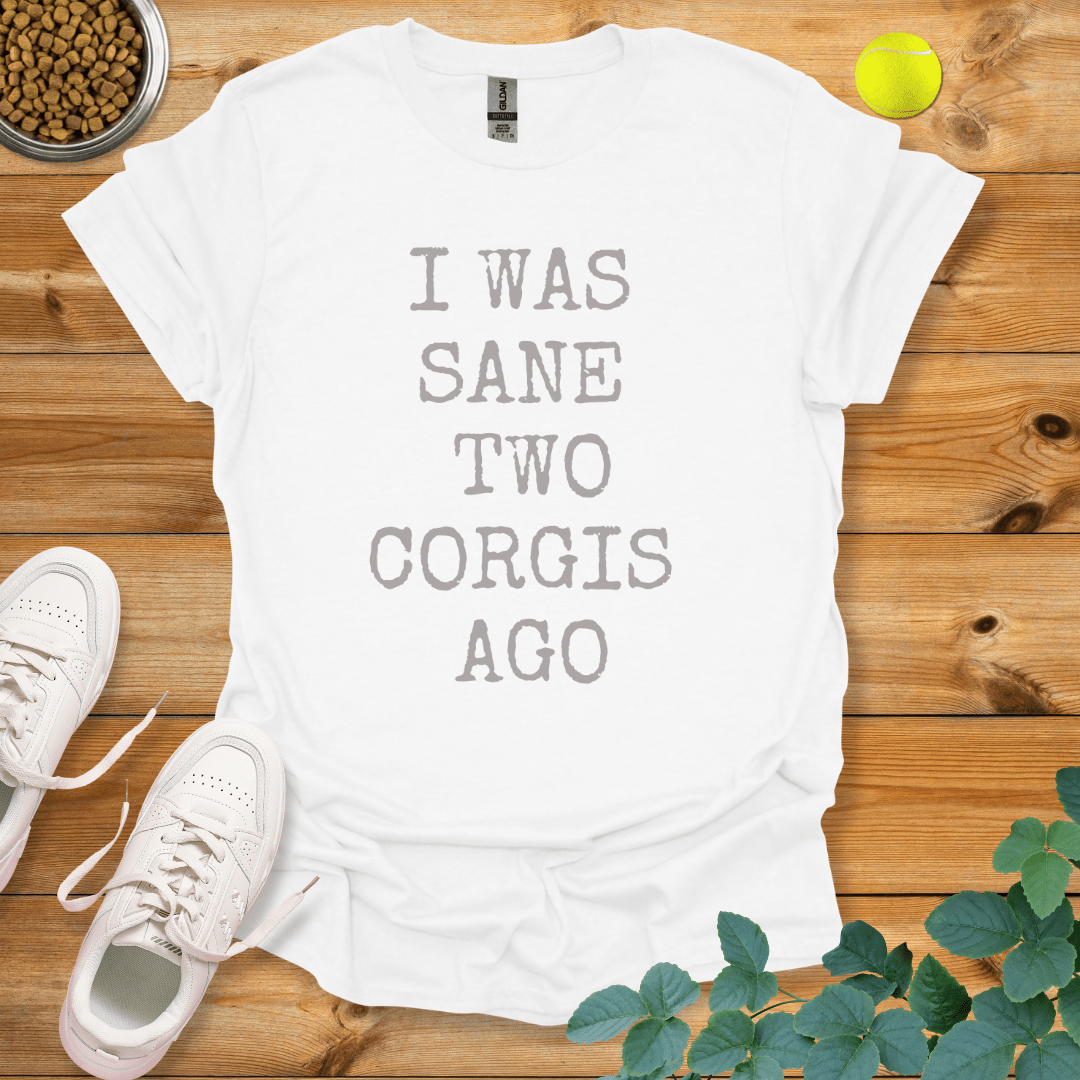 I Was Sane Two Corgis Ago T-Shirt White / S