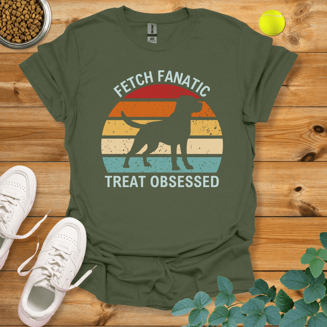 Lab Fetch Fanatic Treat Obsessed T-Shirt Military Green / S