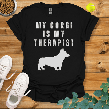 My Corgi Is My Therapist T-Shirt Black / S