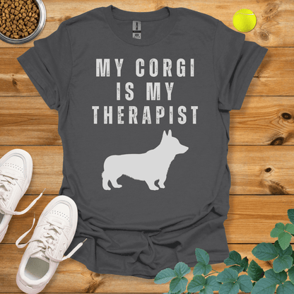 My Corgi Is My Therapist T-Shirt Charcoal / S