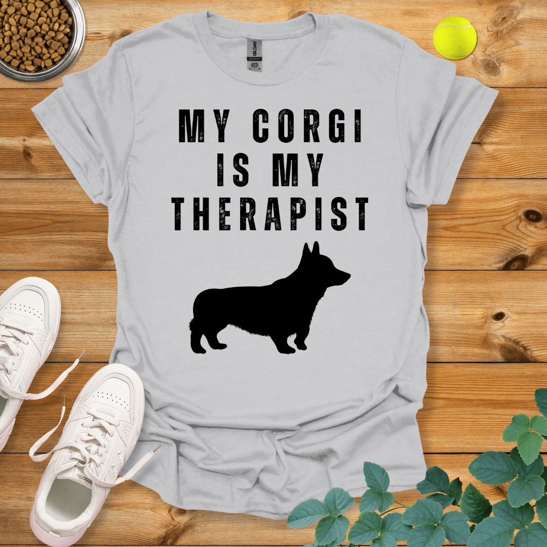 My Corgi Is My Therapist T-Shirt Ice Grey / S