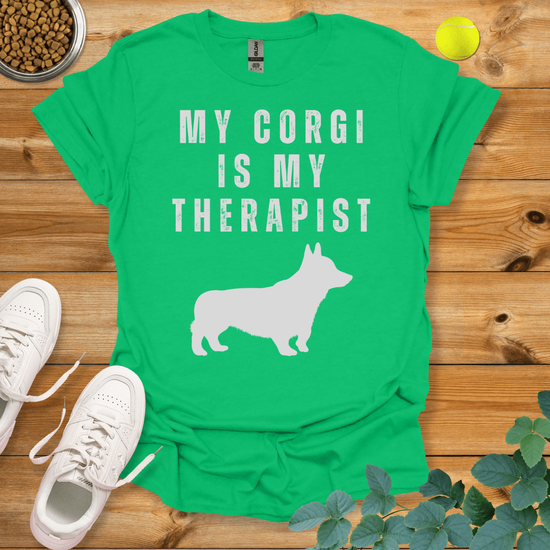 My Corgi Is My Therapist T-Shirt Irish Green / S