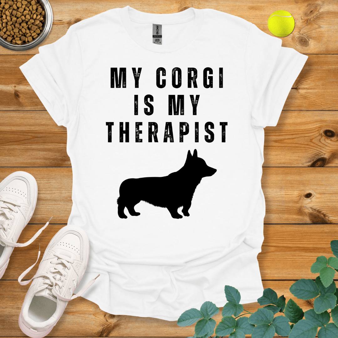 My Corgi Is My Therapist T-Shirt White / S