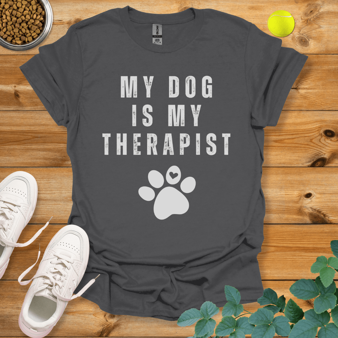 My Dog Is My Therapist T-Shirt Charcoal / S