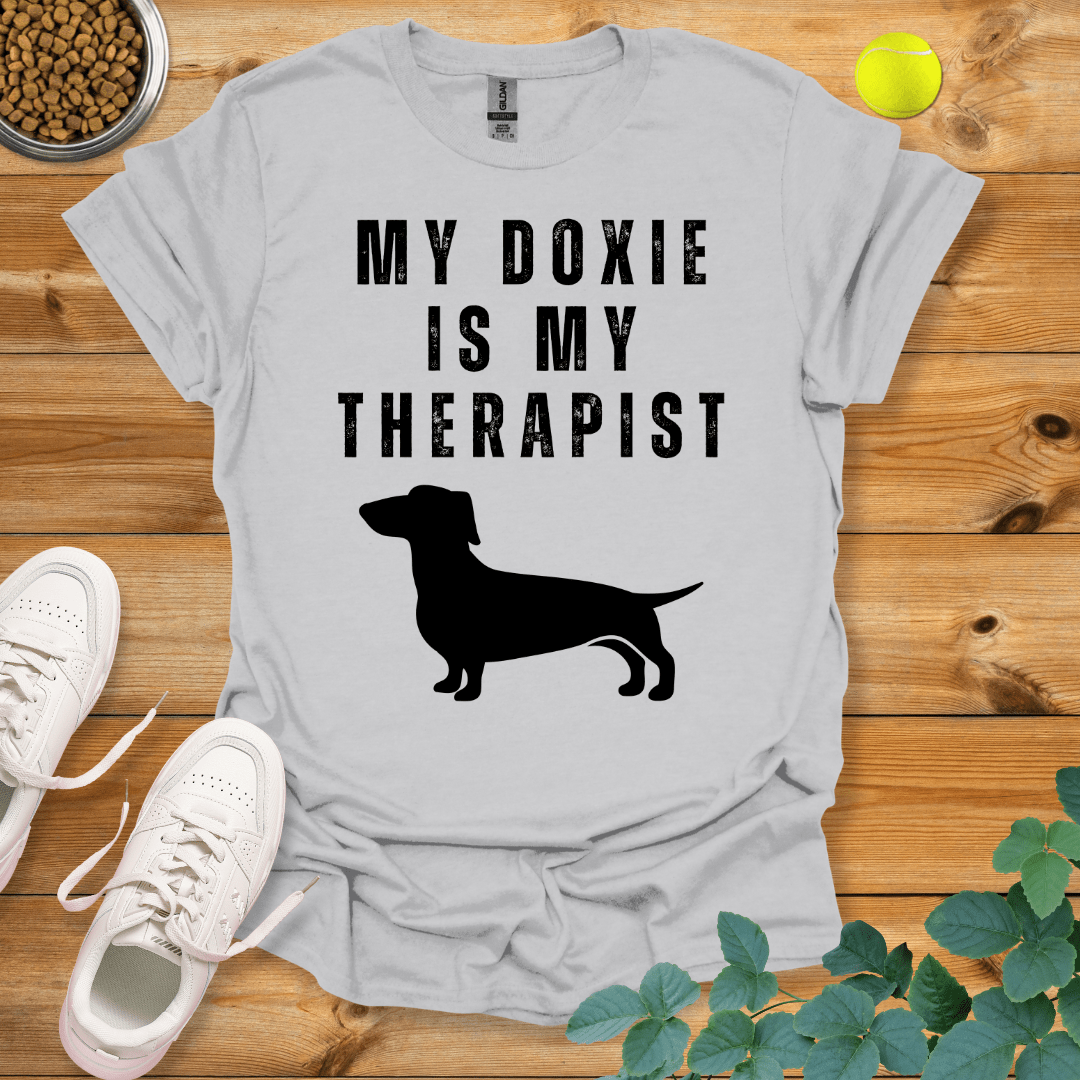 My Doxie Is My Therapist T-Shirt Ice Grey / S