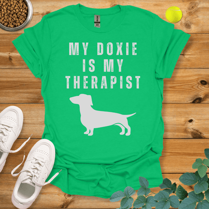 My Doxie Is My Therapist T-Shirt Irish Green / S