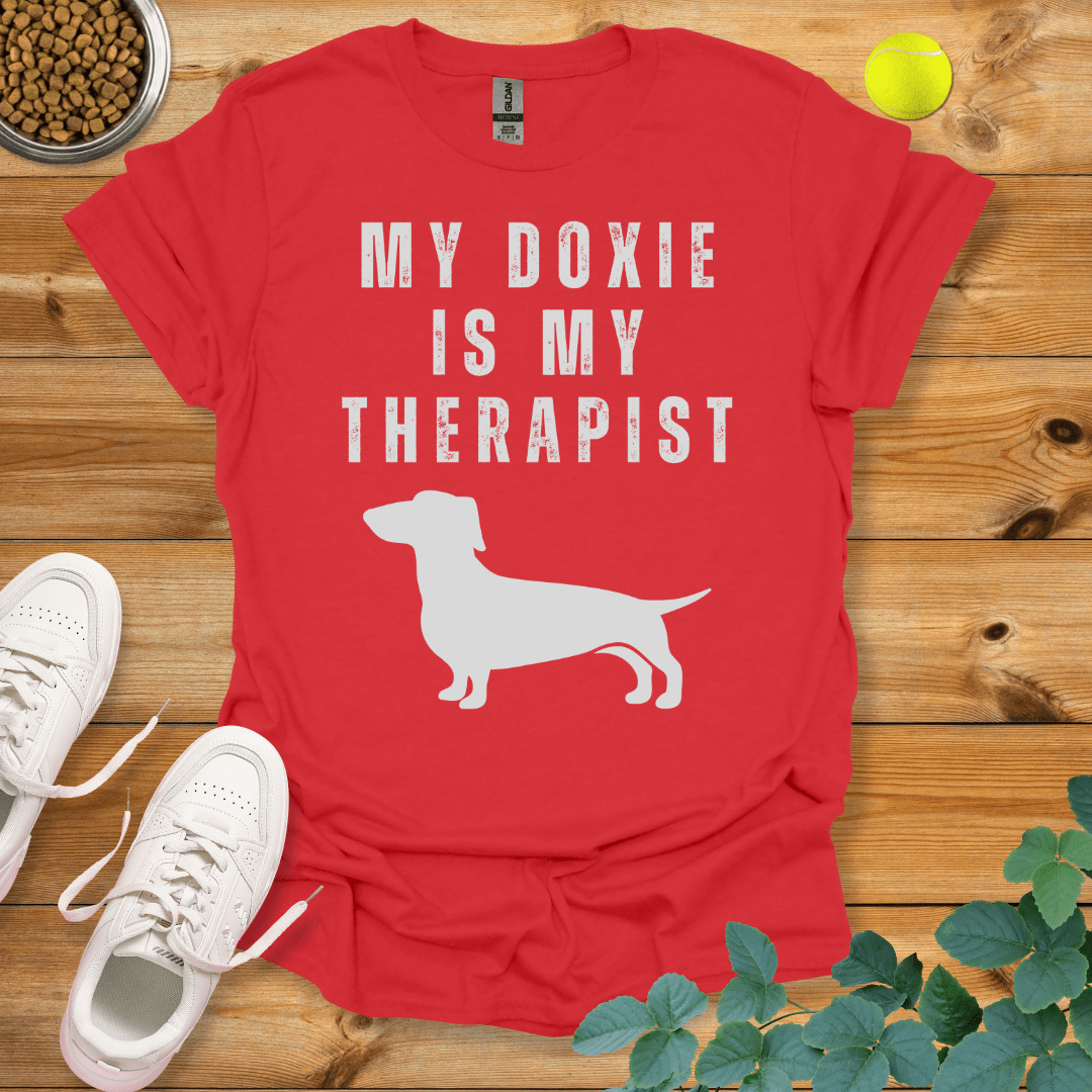 My Doxie Is My Therapist T-Shirt Red / S