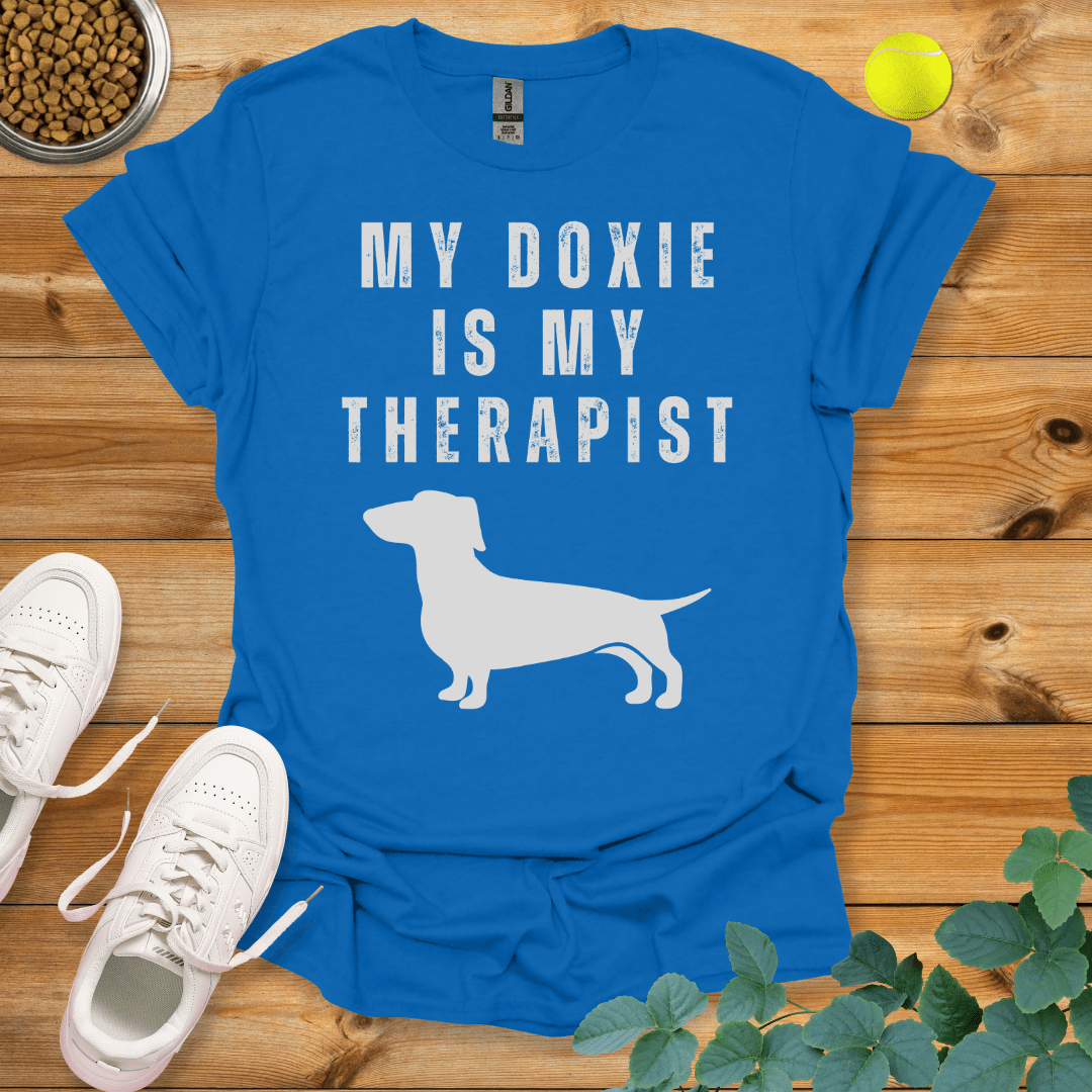 My Doxie Is My Therapist T-Shirt Royal / S