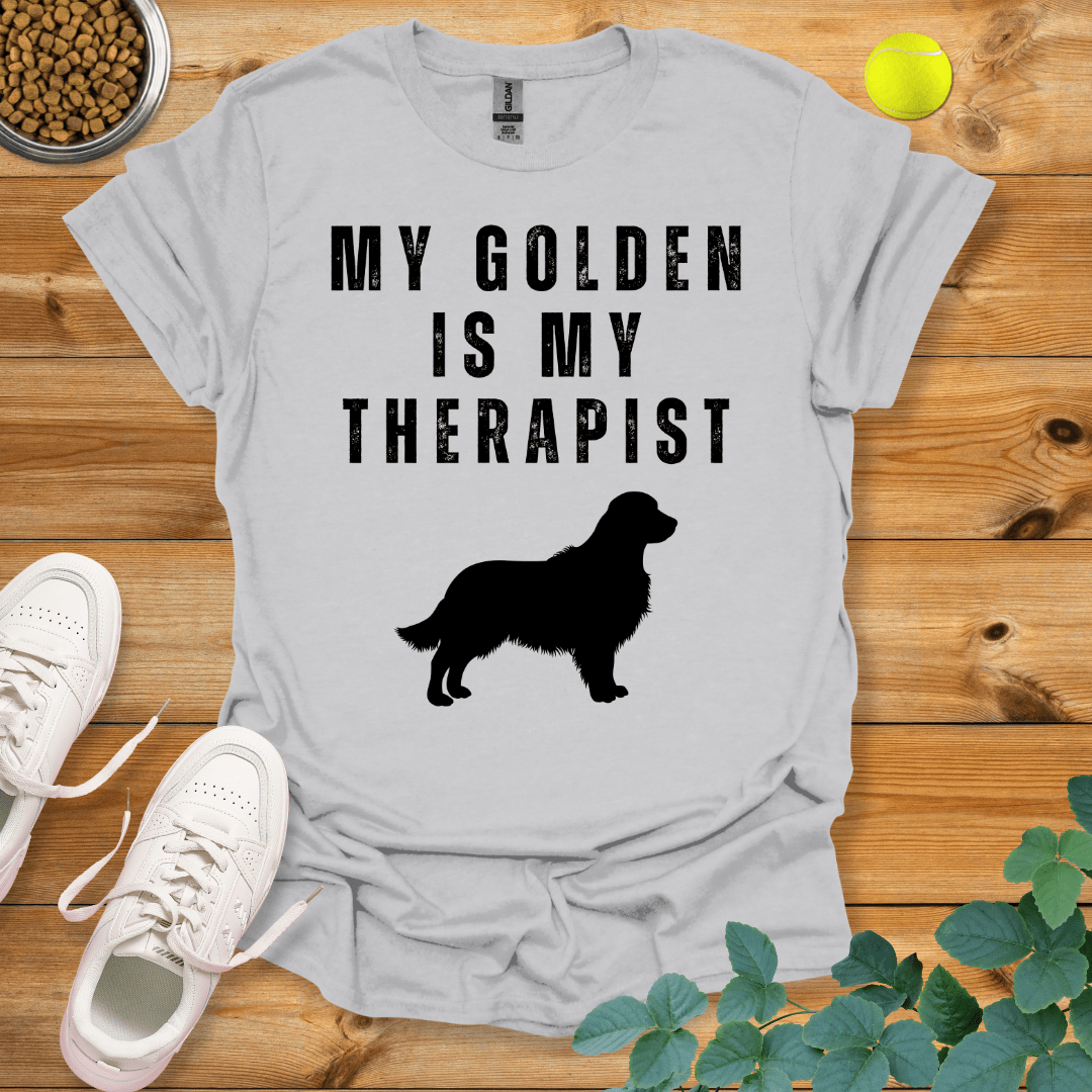 My Golden Is My Therapist T-Shirt Ice Grey / S