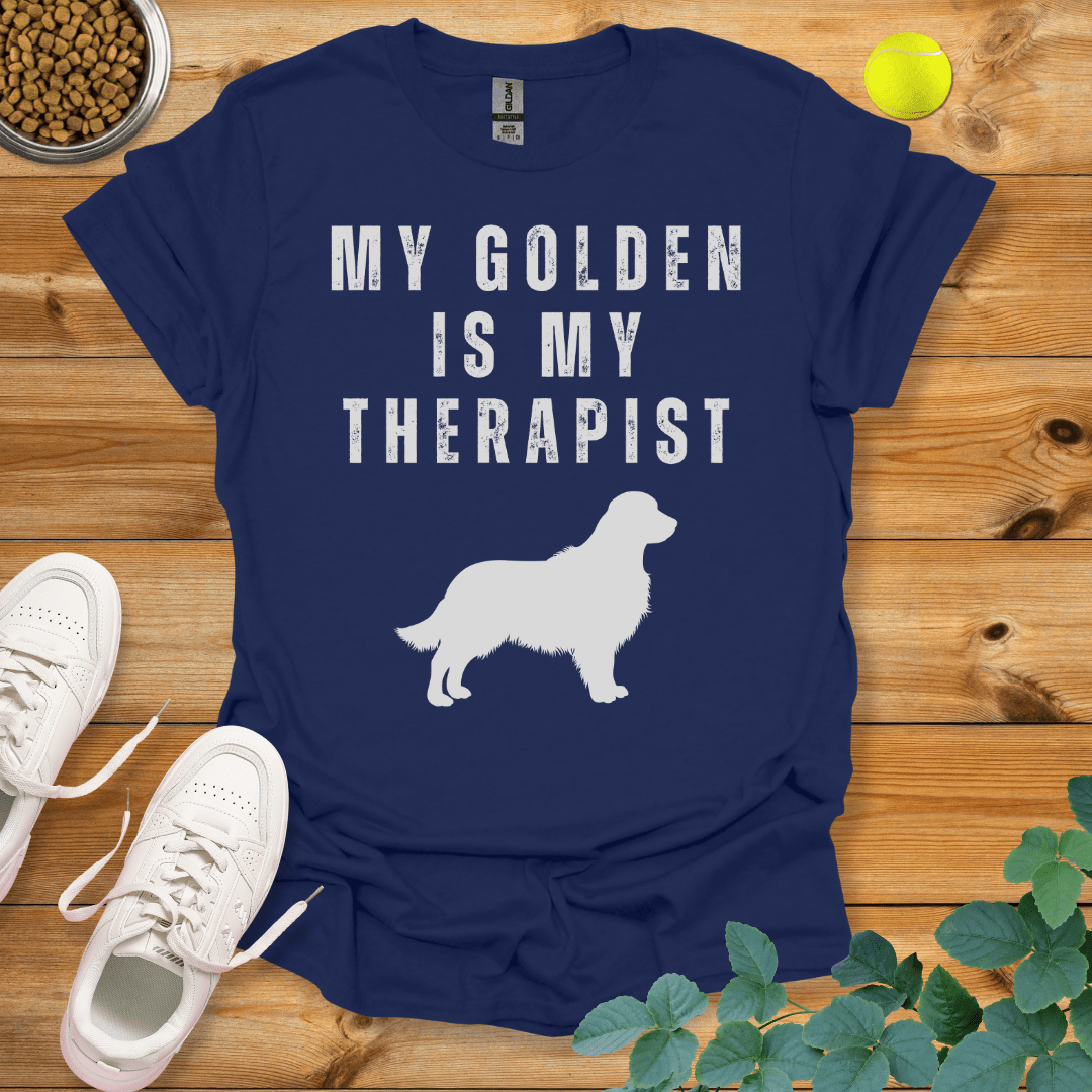 My Golden Is My Therapist T-Shirt Navy / S