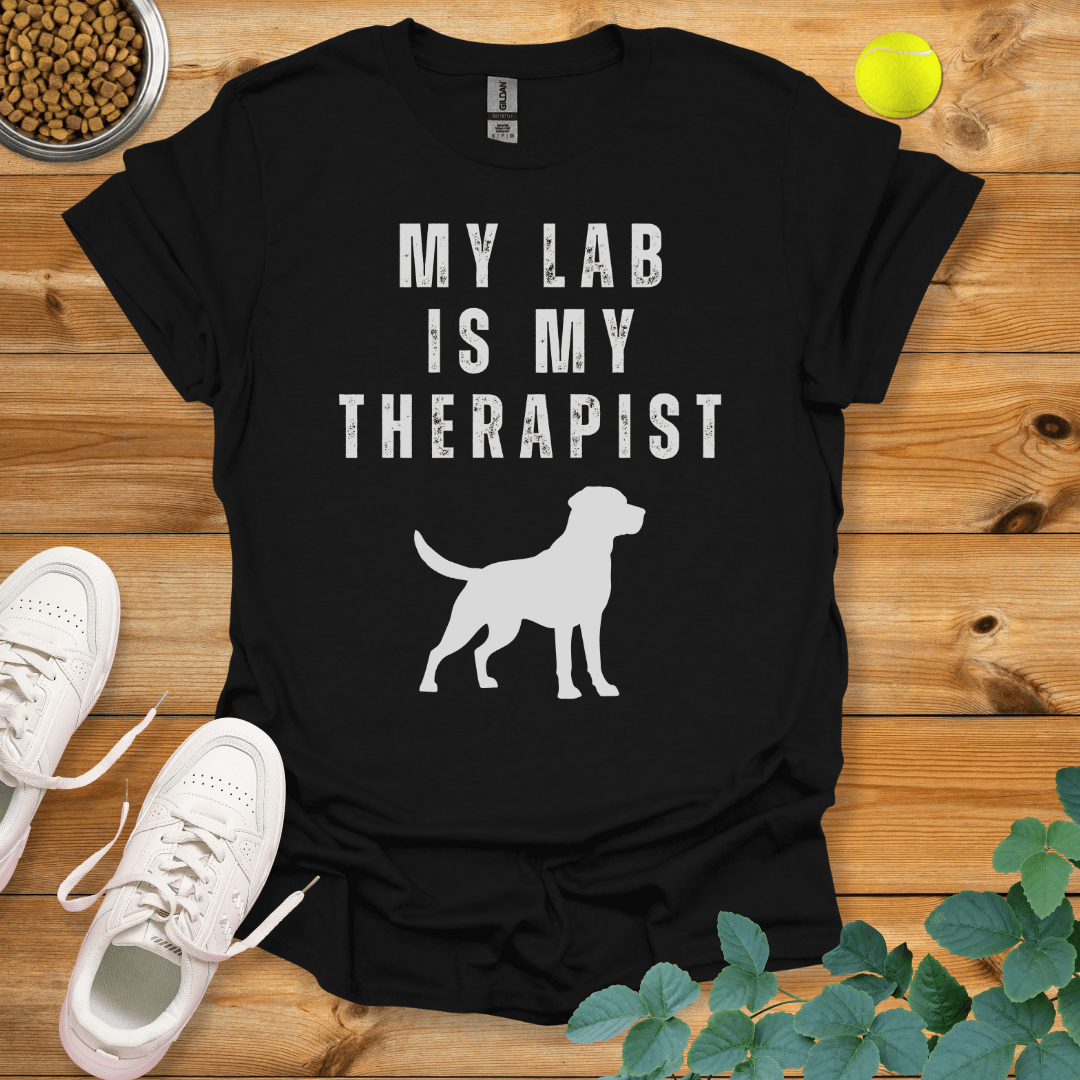 My Lab Is My Therapist T-Shirt Black / S