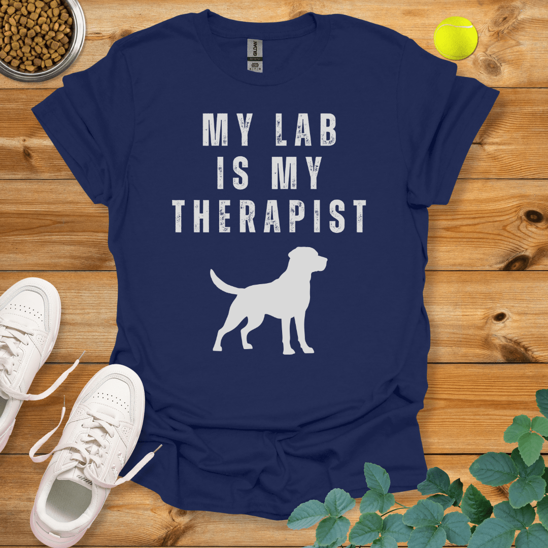 My Lab Is My Therapist T-Shirt Navy / S