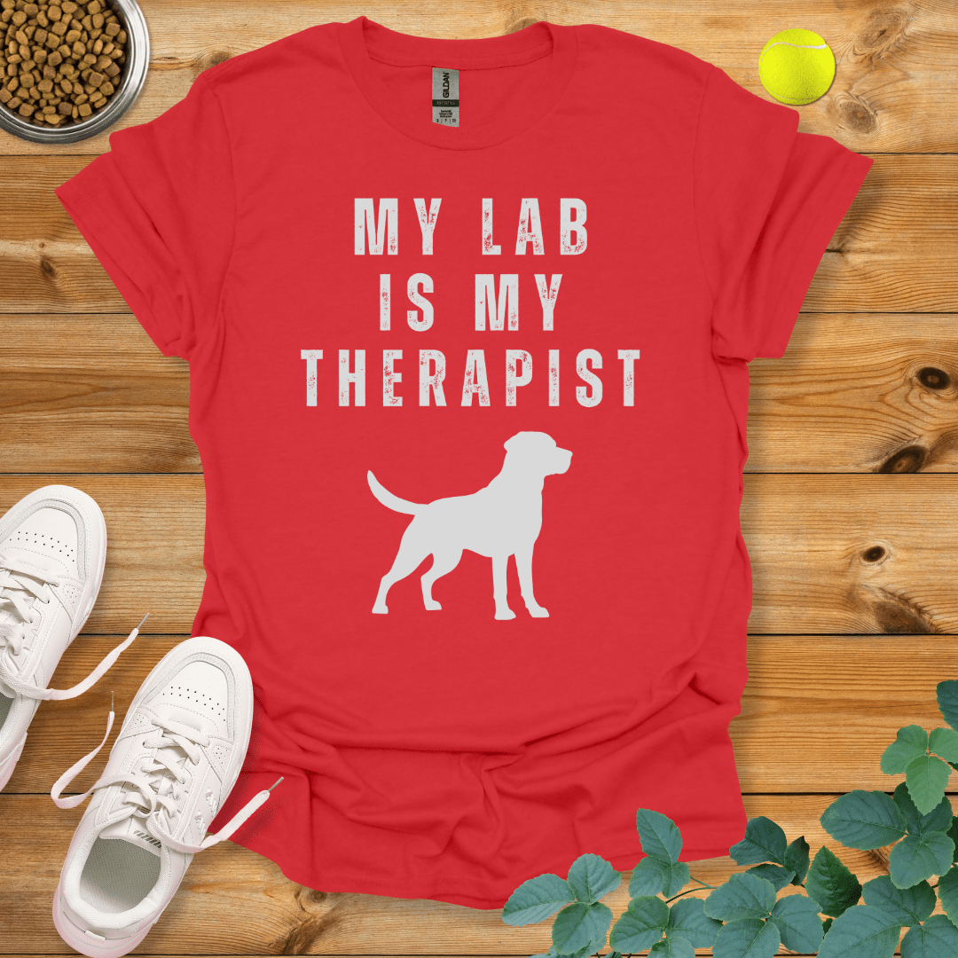 My Lab Is My Therapist T-Shirt Red / S