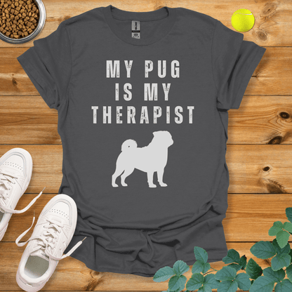 My Pug Is My Therapist T-Shirt Charcoal / S