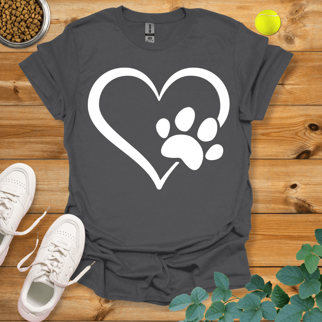 Paw Love T-Shirt Charcoal / S