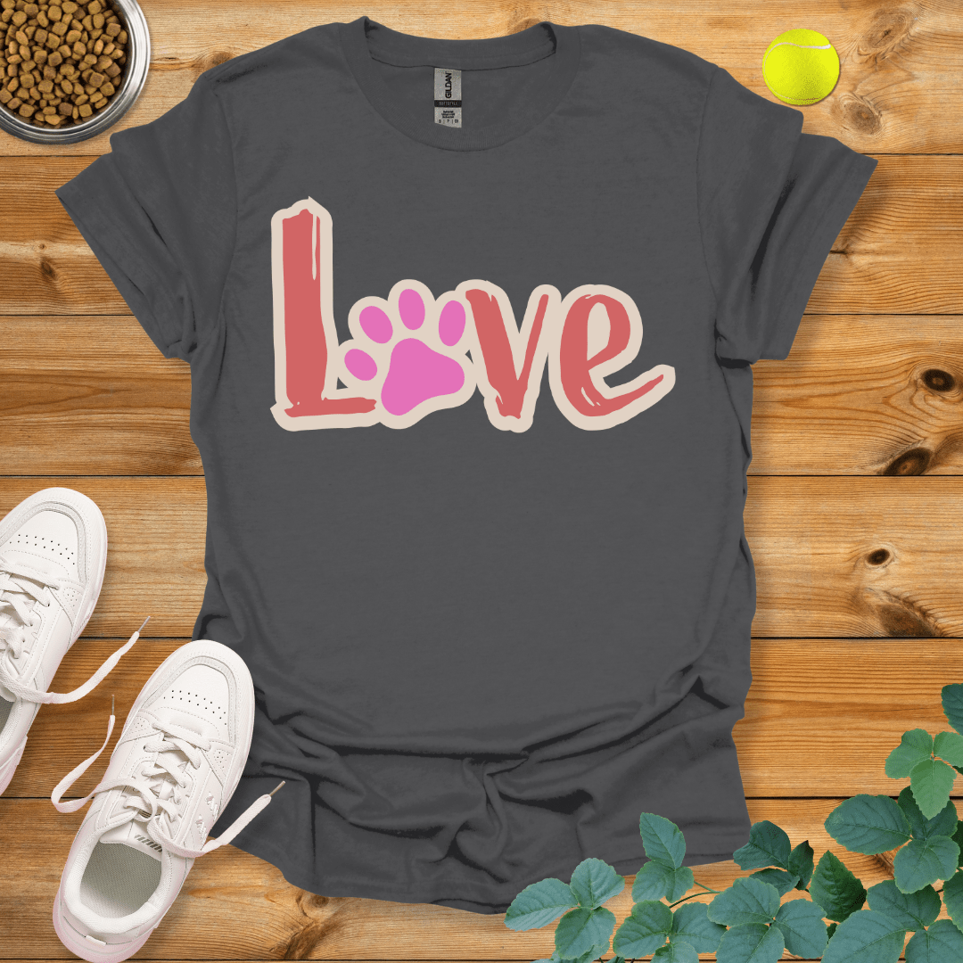 Paw Love T-Shirt Charcoal / S