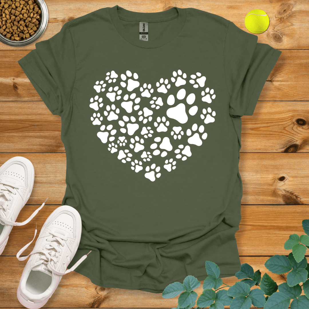 Paw Love T-Shirt Military Green / S