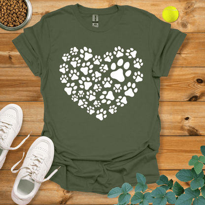 Paw Love T-Shirt Military Green / S