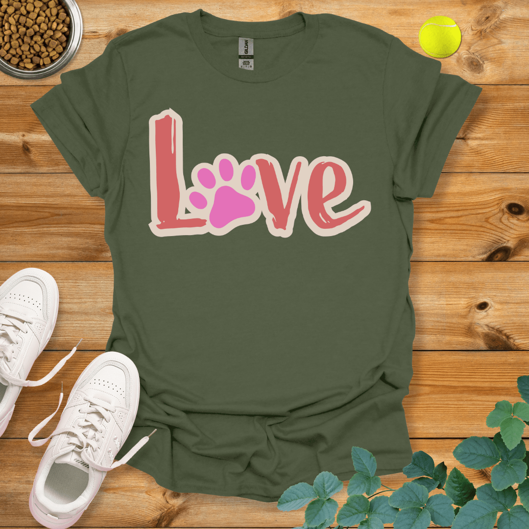 Paw Love T-Shirt Military Green / S