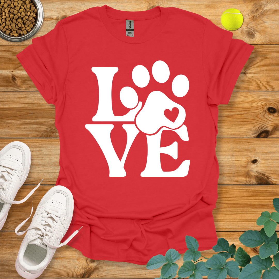 Paw Love T-Shirt Red / S