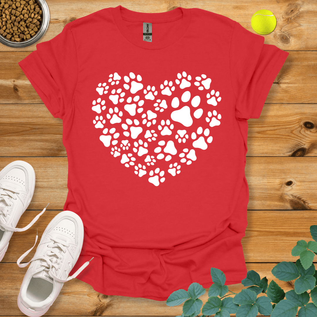 Paw Love T-Shirt Red / S