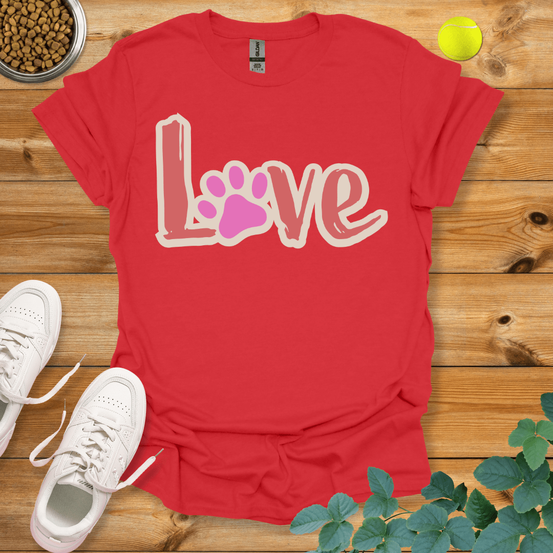 Paw Love T-Shirt Red / S