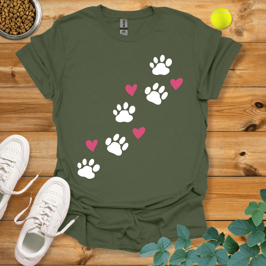 Paw Trail T-Shirt Military Green / S