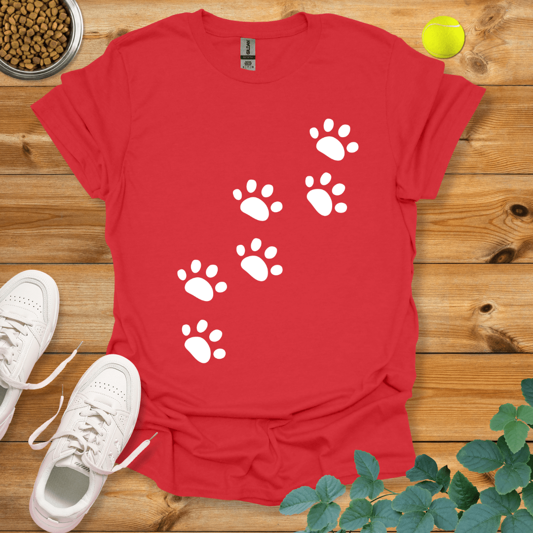 Paw Trail T-Shirt Red / S