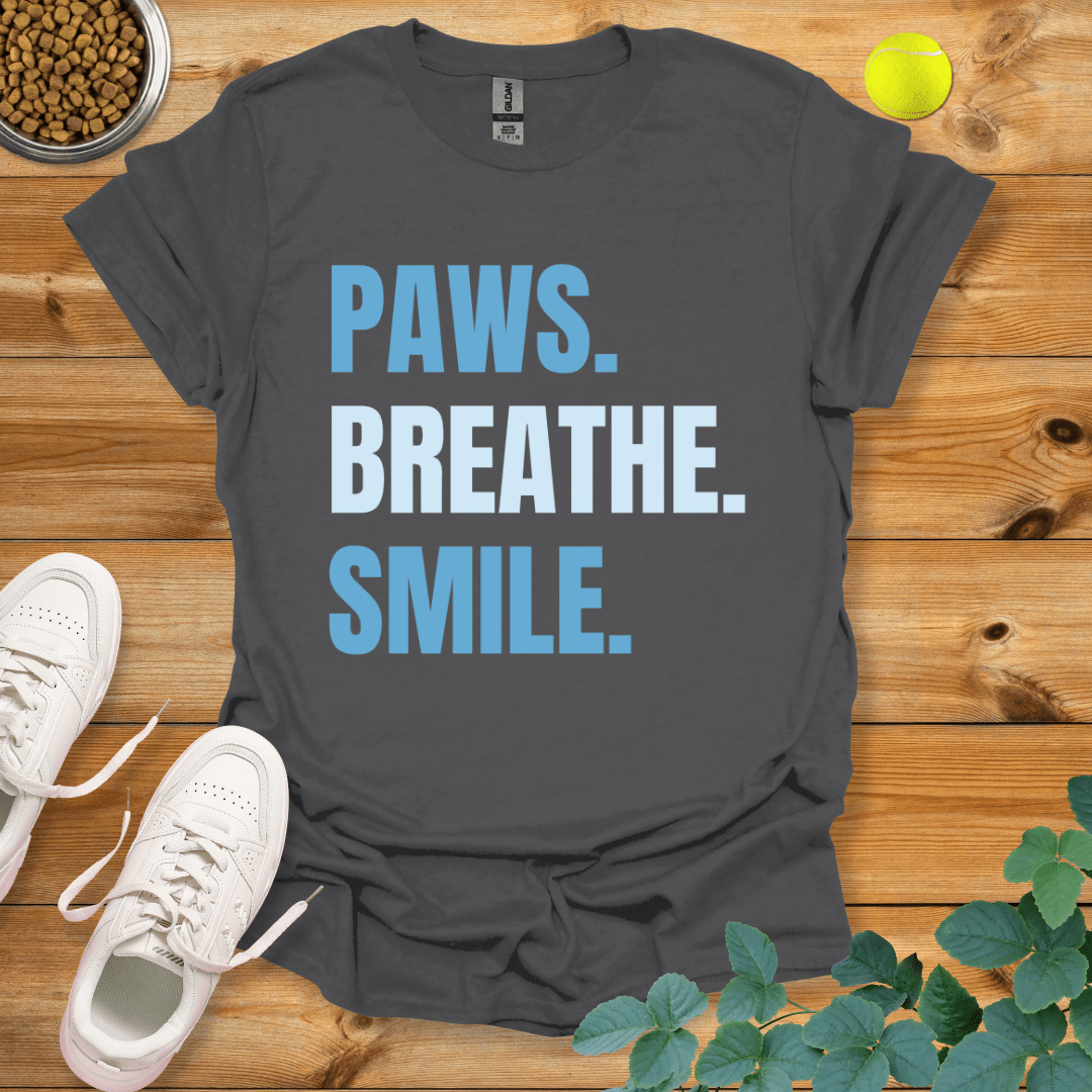 Paws Breathe Smile T-Shirt Charcoal / S