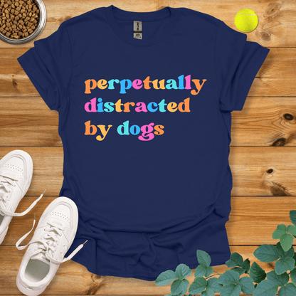 Perpetually Distracted By Dogs T-Shirt Navy / S