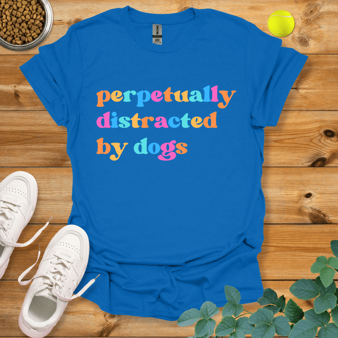 Perpetually Distracted By Dogs T-Shirt Royal / S